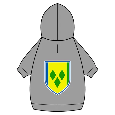 St. Vincent & Grenadines Diamonds Pet Hoodie — back_dtf view