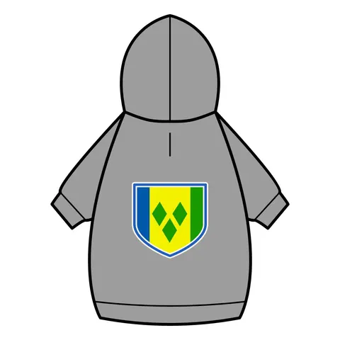 St. Vincent & Grenadines Diamonds Pet Hoodie — back_dtf view