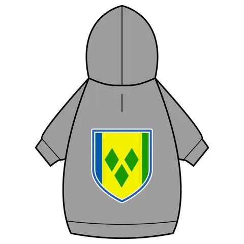 St. Vincent & Grenadines Diamonds Pet Hoodie — back_dtf view