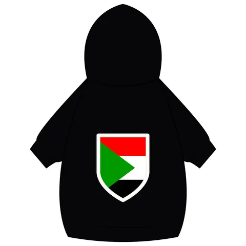 Sudan Red White Black Triangle Pet Hoodie — back_dtf view