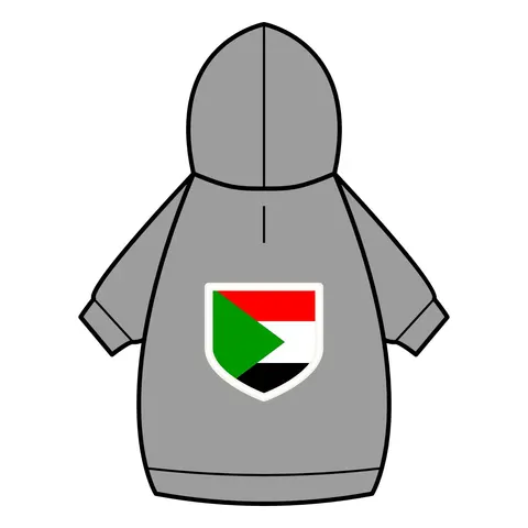 Sudan Red White Black Triangle Pet Hoodie — back_dtf view