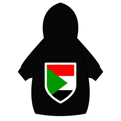Sudan Red White Black Triangle Pet Hoodie — back_dtf view