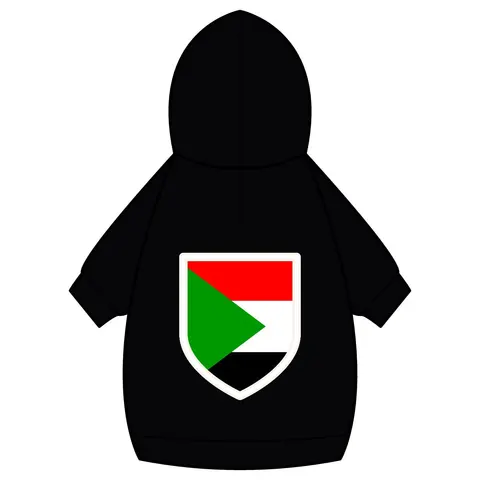 Sudan Red White Black Triangle Pet Hoodie — back_dtf view