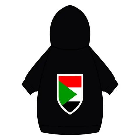 Sudan Red White Black Triangle Pet Hoodie — back_dtf view