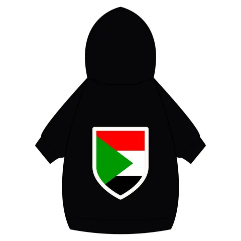 Sudan Red White Black Triangle Pet Hoodie — back_dtf view