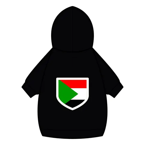 Sudan Red White Black Triangle Pet Hoodie — back_dtf view