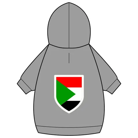 Sudan Red White Black Triangle Pet Hoodie — back_dtf view