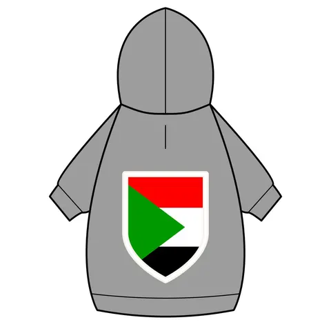 Sudan Red White Black Triangle Pet Hoodie — back_dtf view