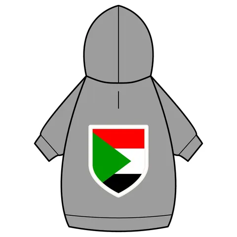 Sudan Red White Black Triangle Pet Hoodie — back_dtf view