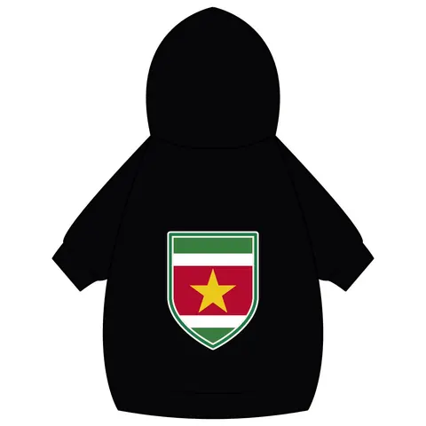 Suriname Red Green White Star Pet Hoodie — back_dtf view