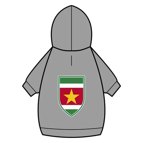 Suriname Red Green White Star Pet Hoodie — back_dtf view