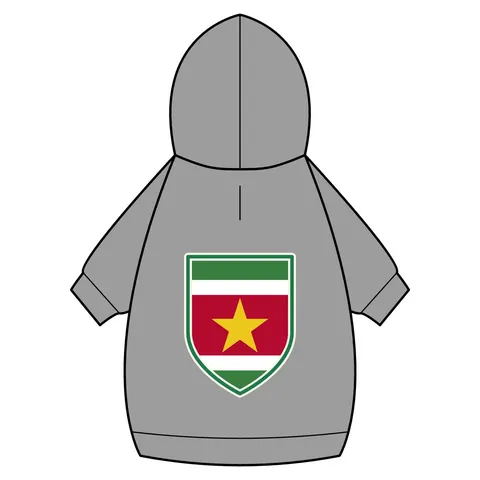 Suriname Red Green White Star Pet Hoodie — back_dtf view