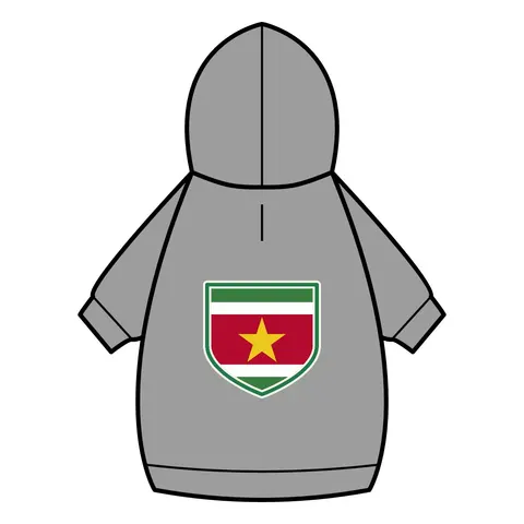 Suriname Red Green White Star Pet Hoodie — back_dtf view