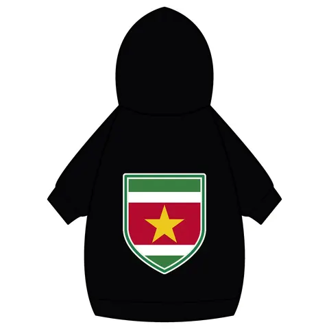Suriname Red Green White Star Pet Hoodie — back_dtf view