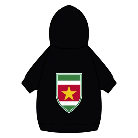 Suriname Red Green White Star Pet Hoodie — back_dtf view