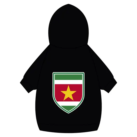 Suriname Red Green White Star Pet Hoodie — back_dtf view