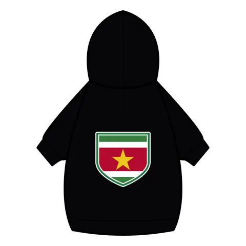 Suriname Red Green White Star Pet Hoodie — back_dtf view