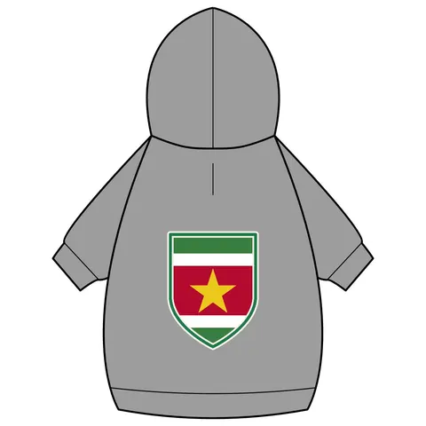 Suriname Red Green White Star Pet Hoodie — back_dtf view