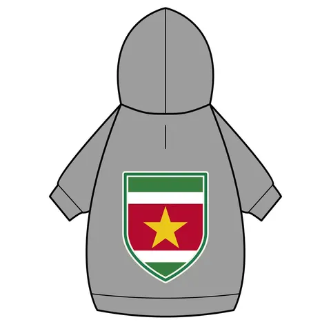 Suriname Red Green White Star Pet Hoodie — back_dtf view