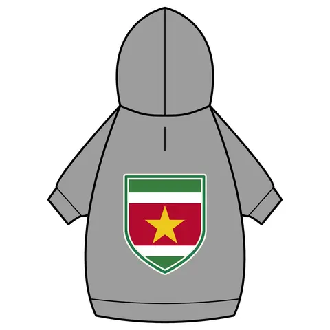 Suriname Red Green White Star Pet Hoodie — back_dtf view