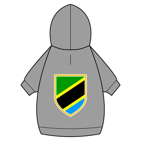 Tanzania Diagonal Bands Pet Hoodie — back_dtf view