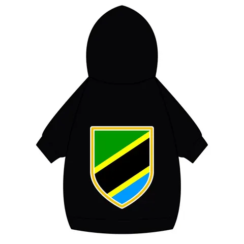 Tanzania Diagonal Bands Pet Hoodie — back_dtf view