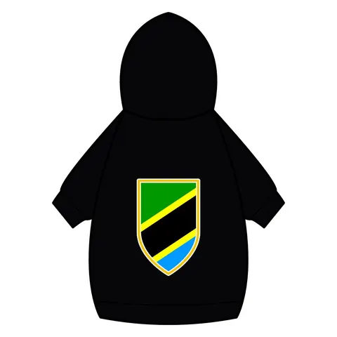 Tanzania Diagonal Bands Pet Hoodie — back_dtf view