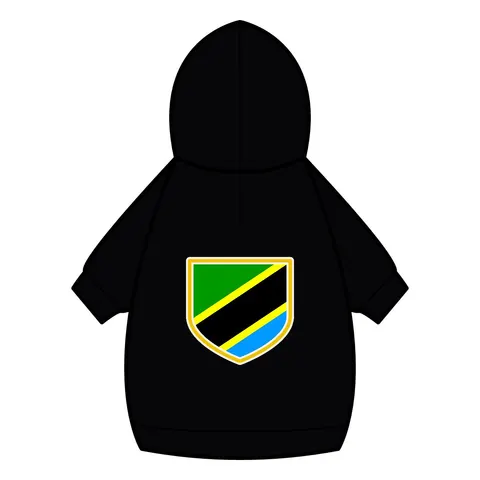 Tanzania Diagonal Bands Pet Hoodie — back_dtf view