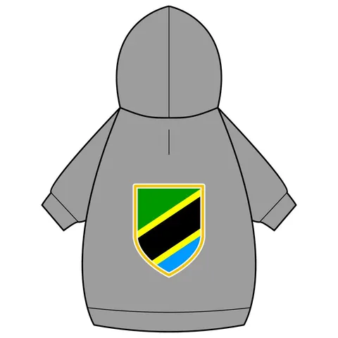 Tanzania Diagonal Bands Pet Hoodie — back_dtf view