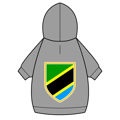 Tanzania Diagonal Bands Pet Hoodie — back_dtf view