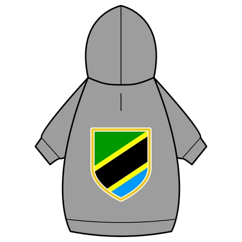Tanzania Diagonal Bands Pet Hoodie — back_dtf view