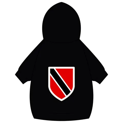 Trinidad & Tobago Diagonal Stripe Pet Hoodie — back_dtf view