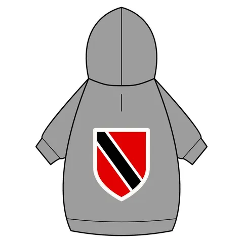 Trinidad & Tobago Diagonal Stripe Pet Hoodie — back_dtf view