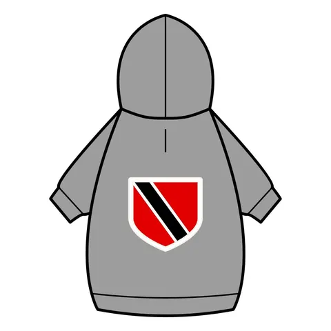 Trinidad & Tobago Diagonal Stripe Pet Hoodie — back_dtf view