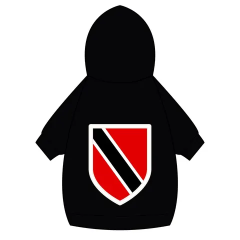Trinidad & Tobago Diagonal Stripe Pet Hoodie — back_dtf view