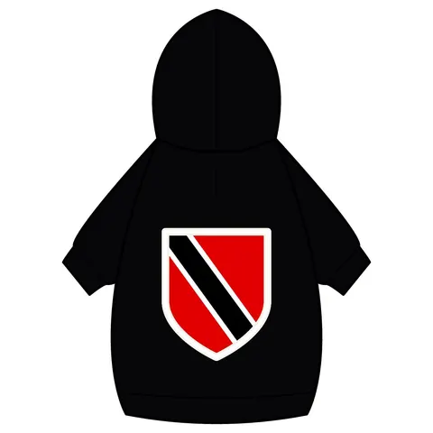 Trinidad & Tobago Diagonal Stripe Pet Hoodie — back_dtf view