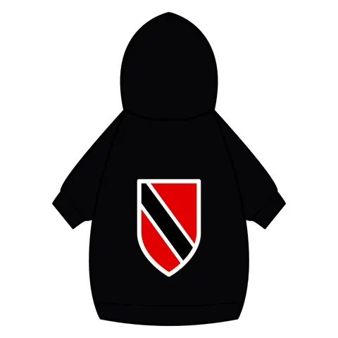 Trinidad & Tobago Diagonal Stripe Pet Hoodie — back_dtf view