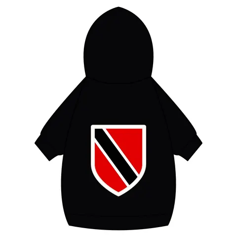 Trinidad & Tobago Diagonal Stripe Pet Hoodie — back_dtf view