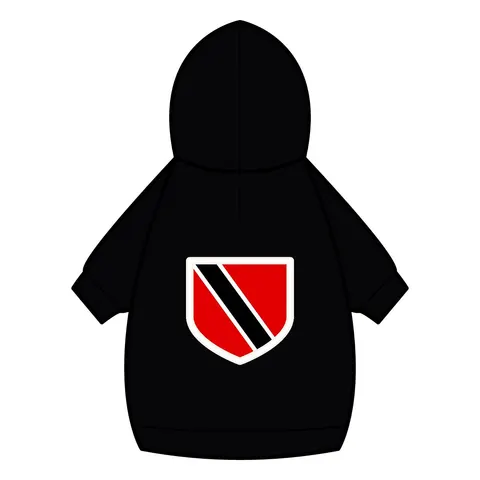 Trinidad & Tobago Diagonal Stripe Pet Hoodie — back_dtf view