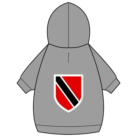 Trinidad & Tobago Diagonal Stripe Pet Hoodie — back_dtf view