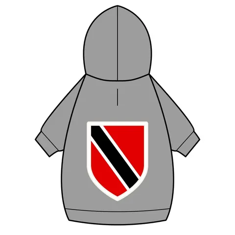 Trinidad & Tobago Diagonal Stripe Pet Hoodie — back_dtf view
