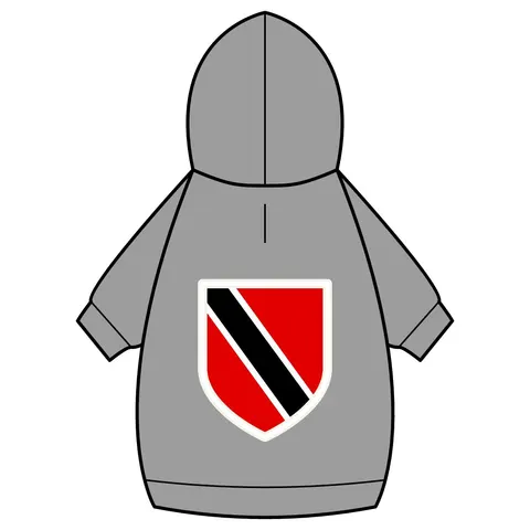 Trinidad & Tobago Diagonal Stripe Pet Hoodie — back_dtf view