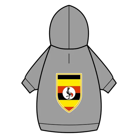 Uganda Black Yellow Red Bands Pet Hoodie — back_dtf view