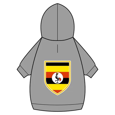 Uganda Black Yellow Red Bands Pet Hoodie — back_dtf view