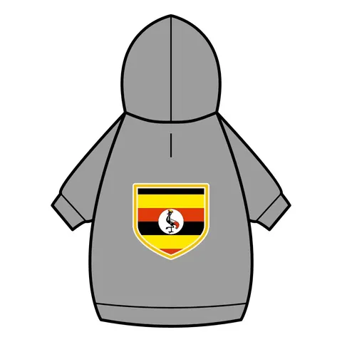 Uganda Black Yellow Red Bands Pet Hoodie — back_dtf view