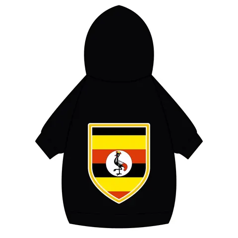 Uganda Black Yellow Red Bands Pet Hoodie — back_dtf view