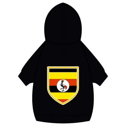 Uganda Black Yellow Red Bands Pet Hoodie — back_dtf view