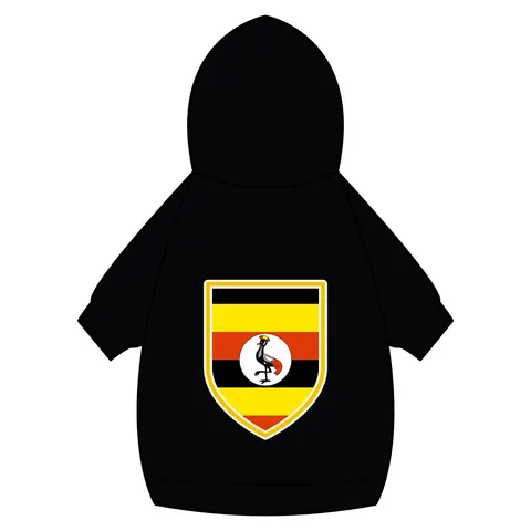 Uganda Black Yellow Red Bands Pet Hoodie — back_dtf view