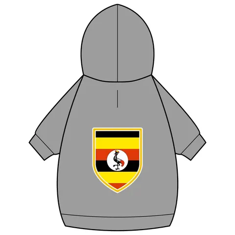 Uganda Black Yellow Red Bands Pet Hoodie — back_dtf view