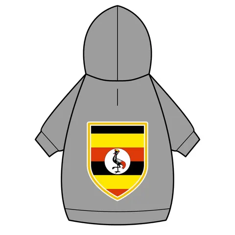 Uganda Black Yellow Red Bands Pet Hoodie — back_dtf view